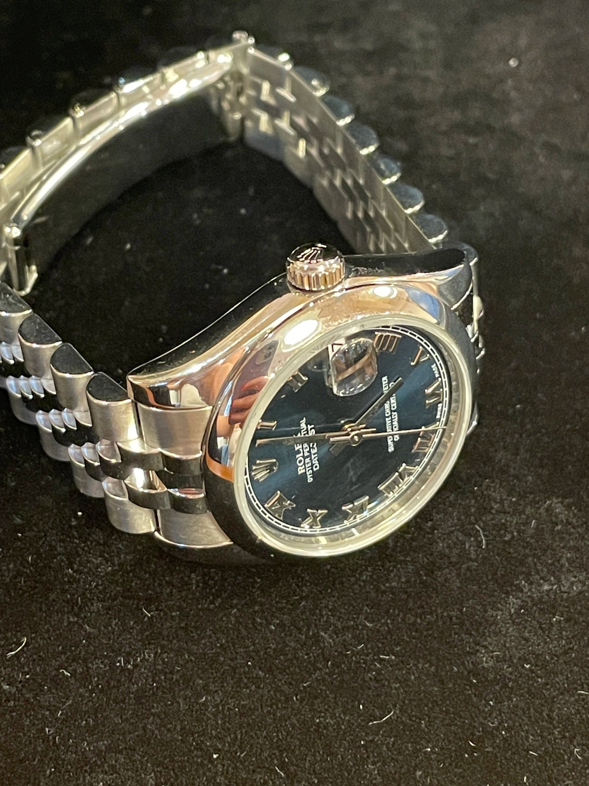 2008 Rolex Datejust 178240 Blue Roman Dial SS Jubilee With Papers 31mm