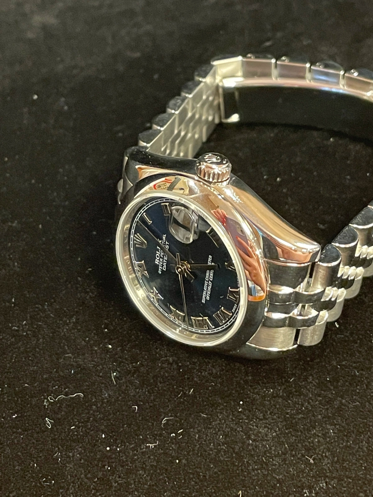 2008 Rolex Datejust 178240 Blue Roman Dial SS Jubilee With Papers 31mm