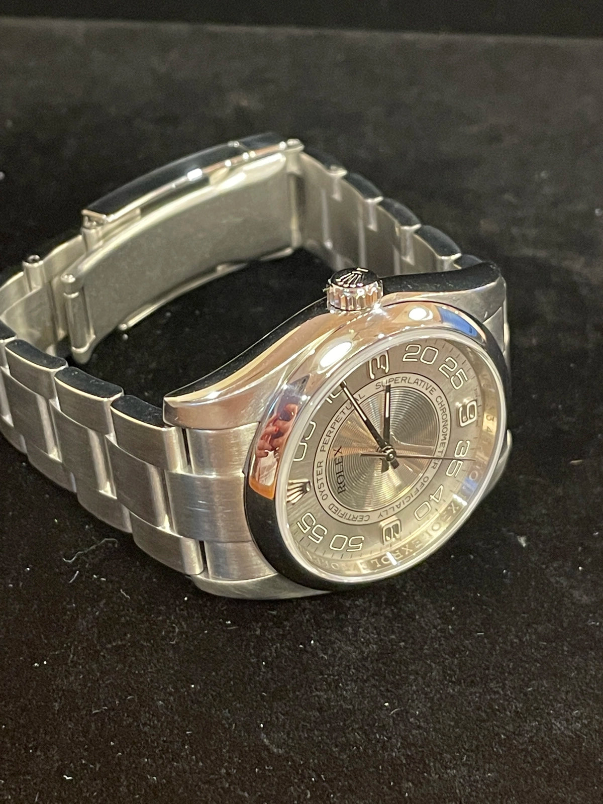 2008 Rolex Oyster Perpetual 116000 Silver Concentric Dial SS Oyster 36mm