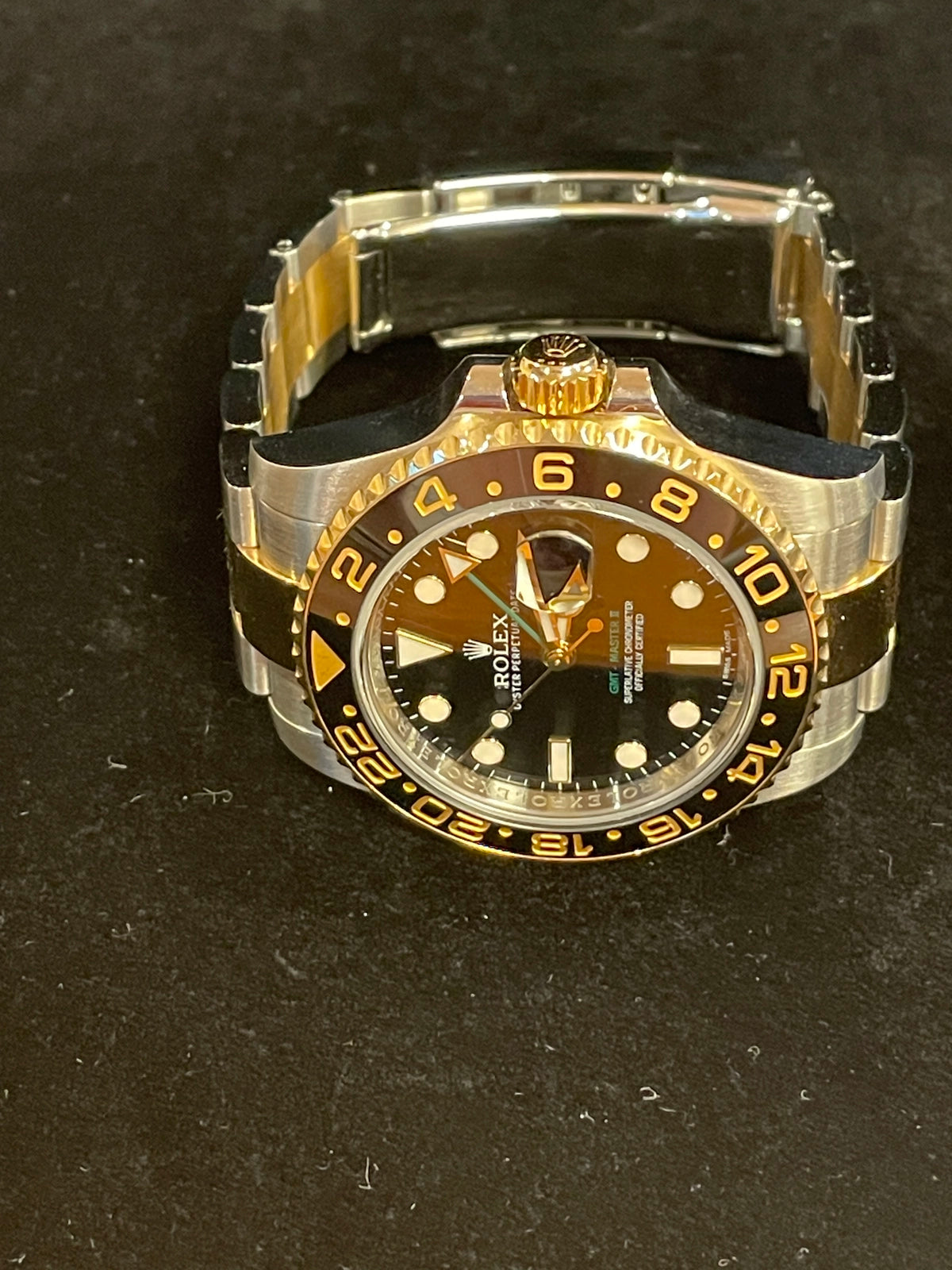 2012 Rolex GMT-Master II 116713 Black Dial TT 18kt Oyster With Papers 40mm