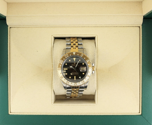 1984 Rolex GMT-Master Rootbeer 16753 Brown Nipple Dial TT Jubilee No Papers 40mm
