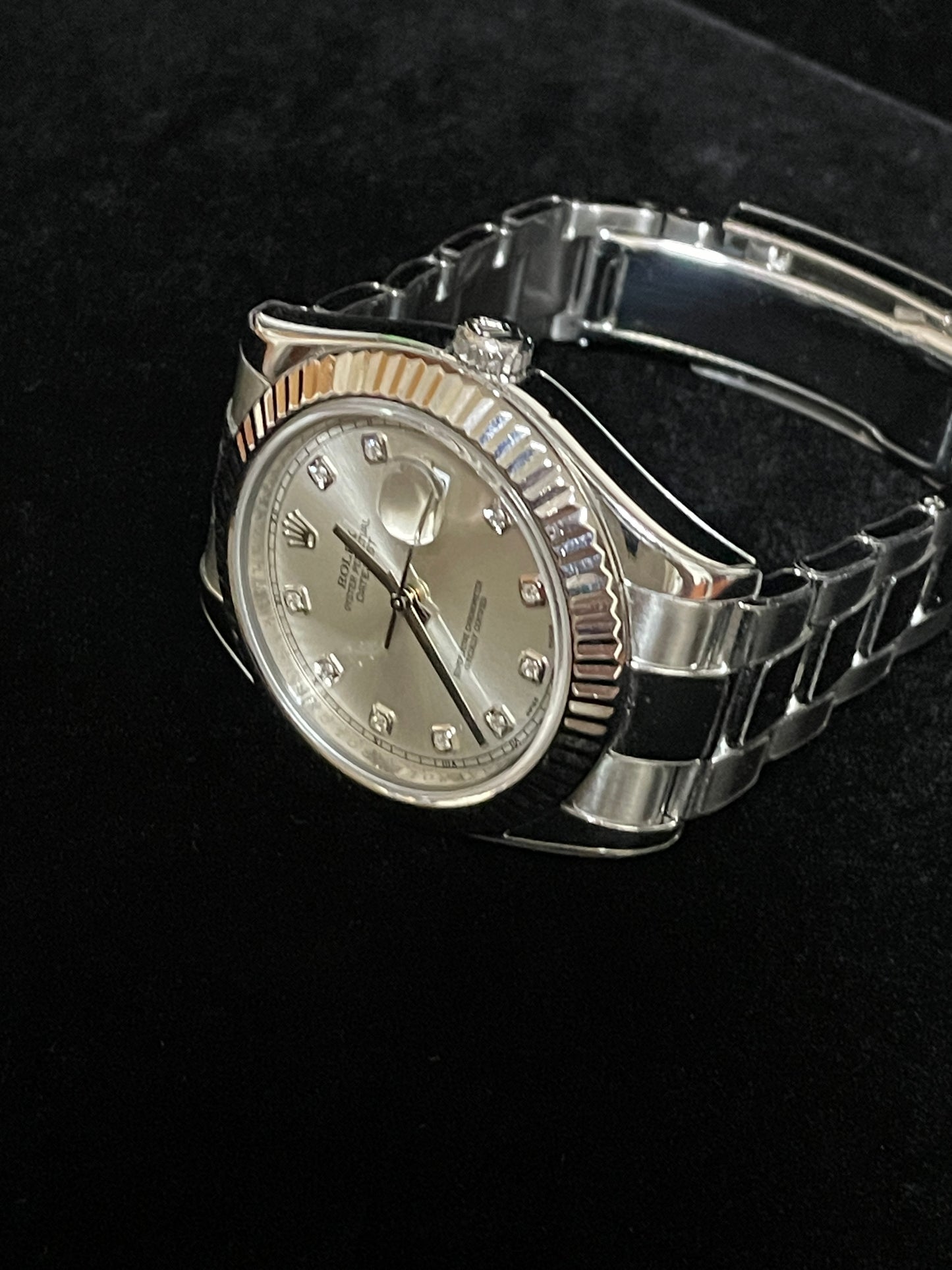 2009 Rolex Datejust 116334 Silver Diamond Dial SS Oyster With Papers 41mm