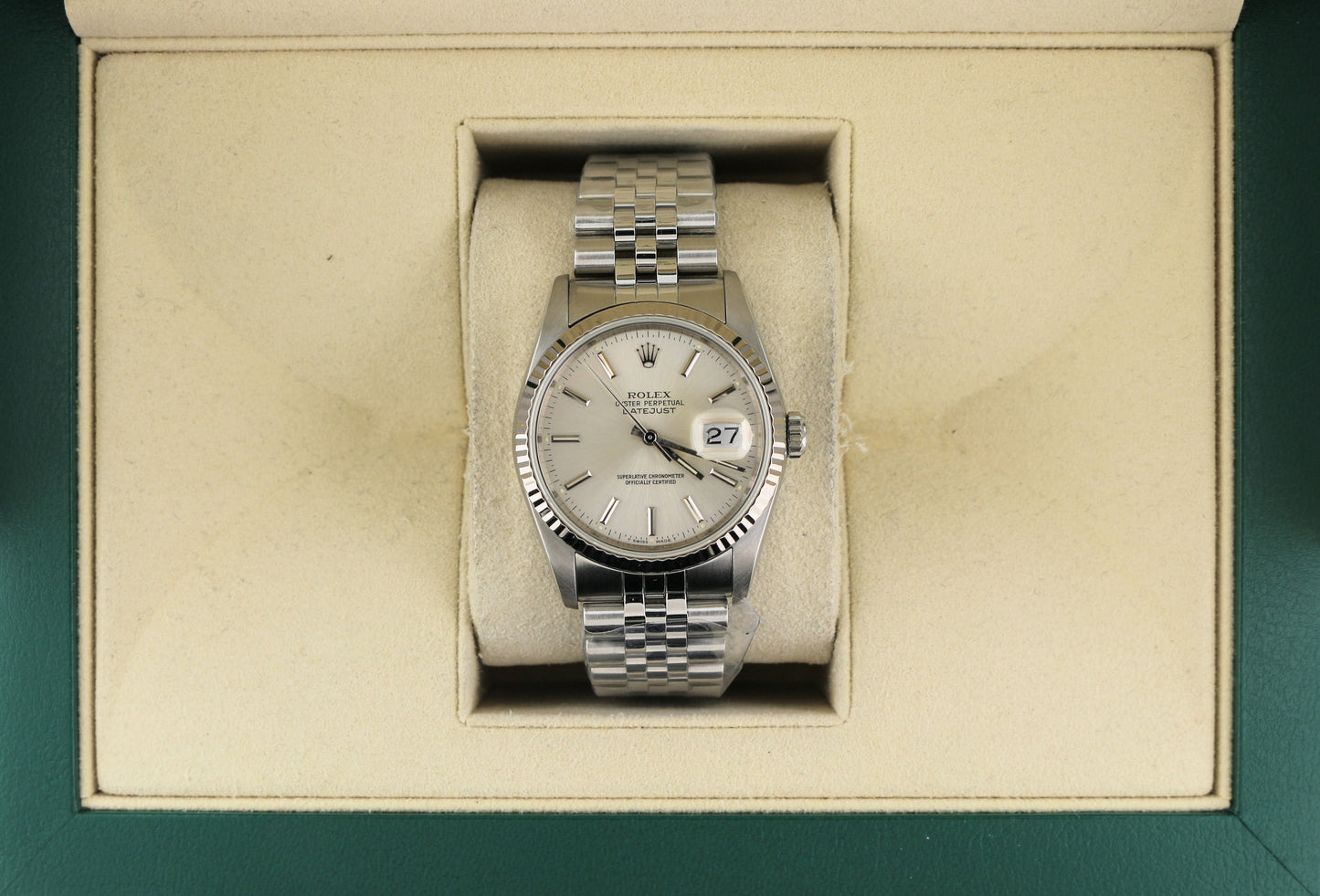 OH 1989 Rolex Datejust 16234 Silver Dial SS Jubilee No Papers 36mm