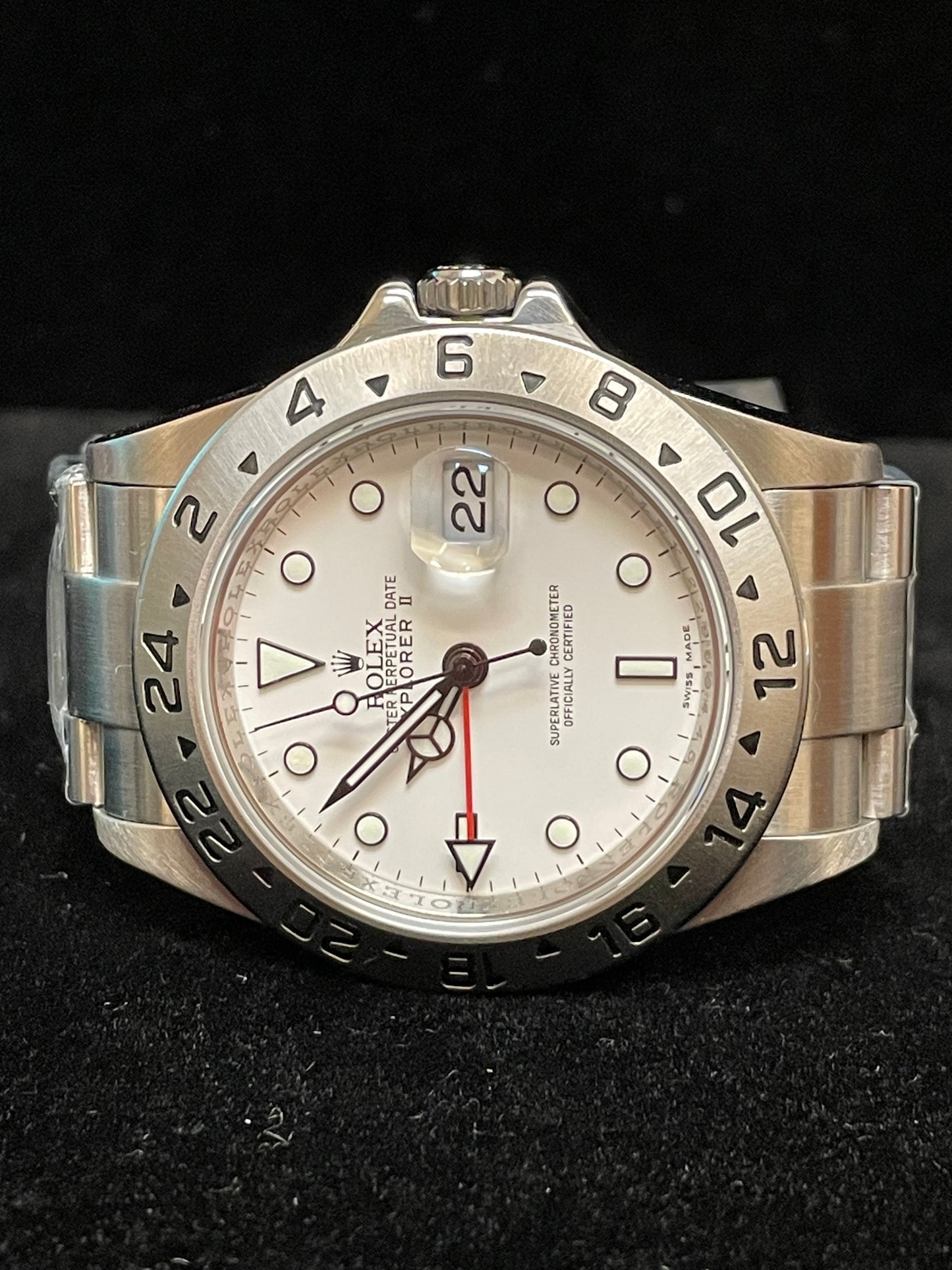 2011 Rolex Explorer II 16570 Engraved Rehault Scramble Polar SS 3186 Oyster 40mm