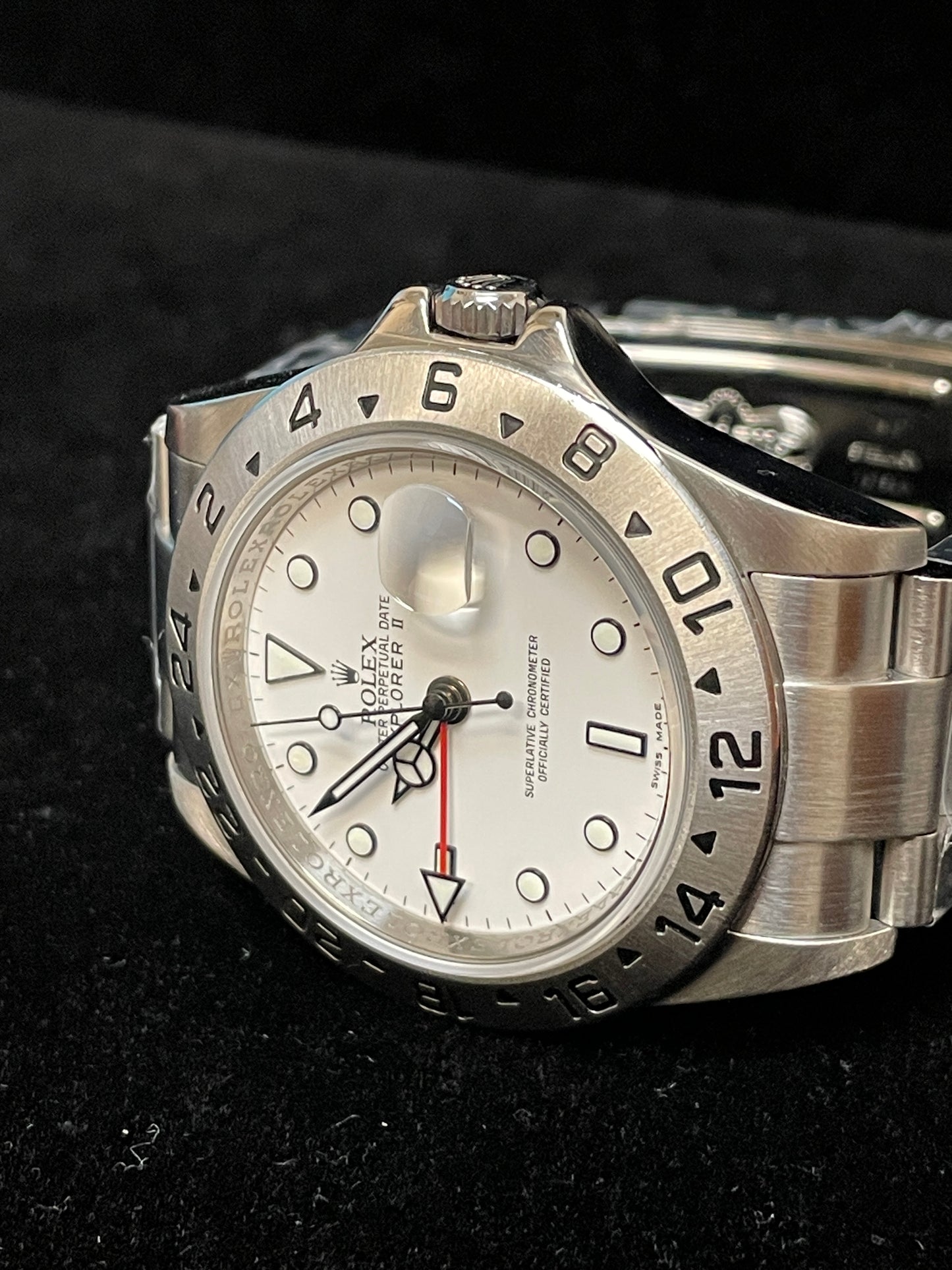 2011 Rolex Explorer II 16570 Engraved Rehault Scramble Polar SS 3186 Oyster 40mm