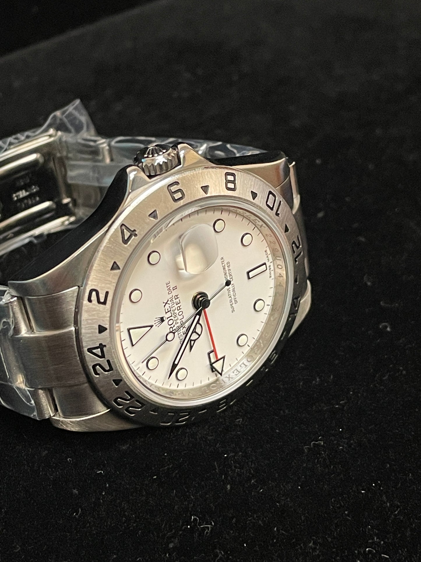 2011 Rolex Explorer II 16570 Engraved Rehault Scramble Polar SS 3186 Oyster 40mm