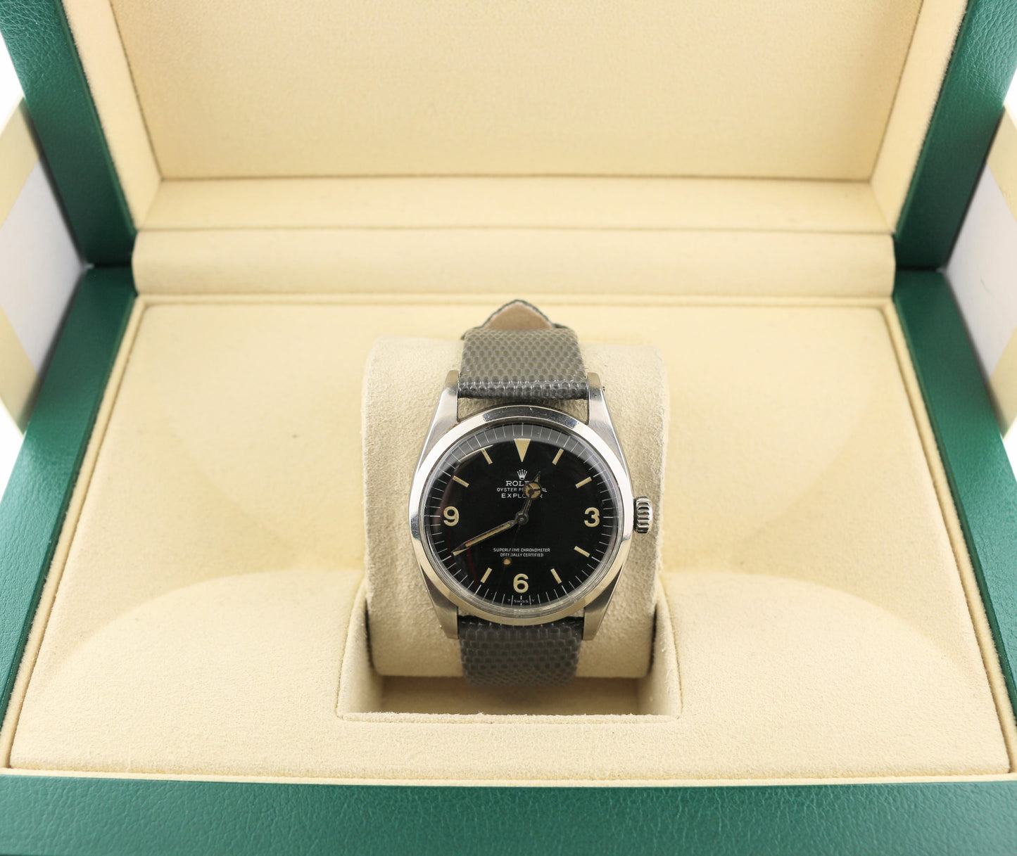 1955 Rolex Explorer 6610 Black Dial Leather Strap No Papers 36mm