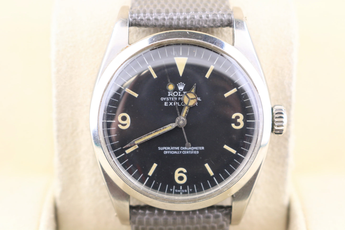 1955 Rolex Explorer 6610 Black Dial Leather Strap No Papers 36mm