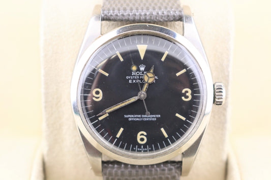 1955 Rolex Explorer 6610 Black Dial Leather Strap No Papers 36mm
