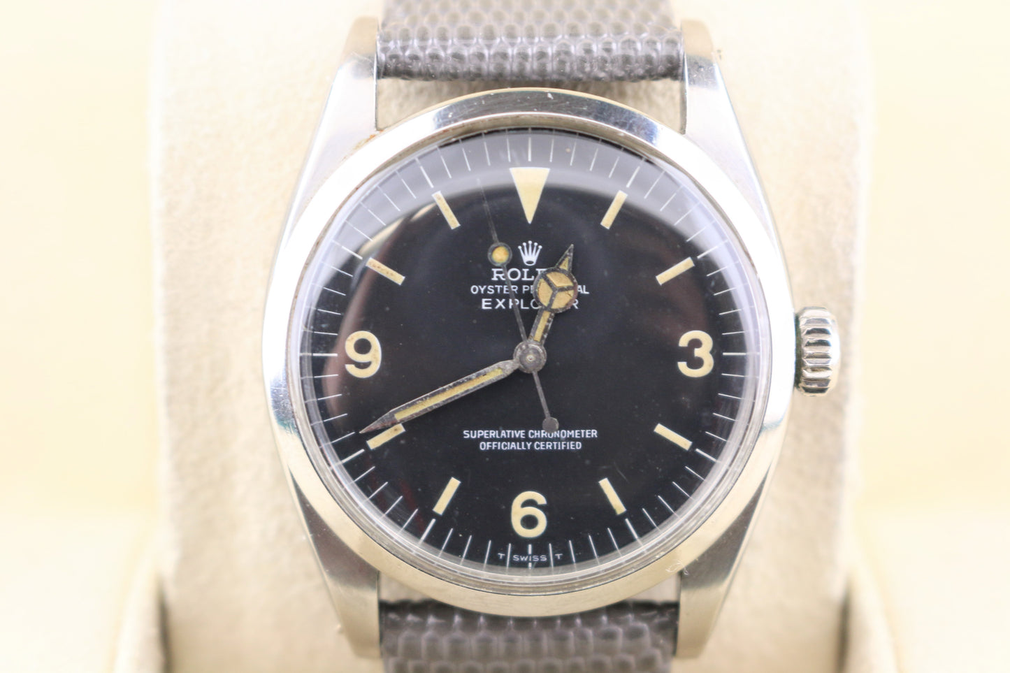 1955 Rolex Explorer 6610 Black Dial Leather Strap No Papers 36mm