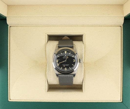 1955 Rolex Explorer 6610 Black Dial Leather Strap No Papers 36mm