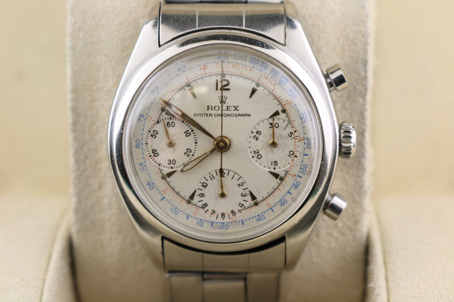 1963 Rolex Chronograph Pre-Daytona 6034 Silver Dial Oyster Rivet C+I No Papers