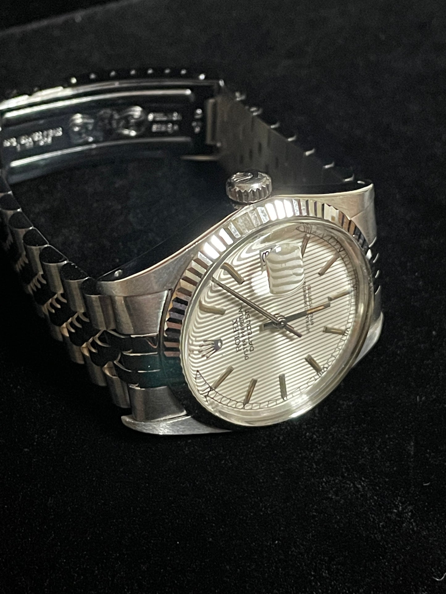 1984 Rolex Datejust 16014 Silver Tapestry Dial SS Jubilee No Papers 36mm