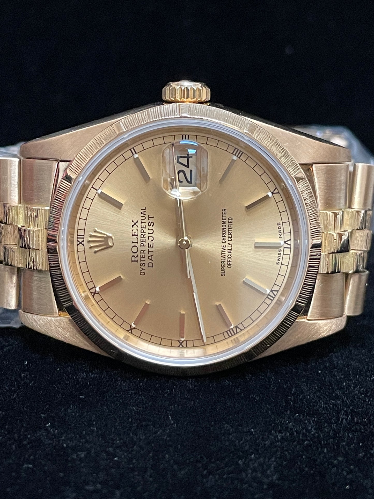 1994 Rolex Datejust 16248 Bark Champagne Dial 18k Jubilee No Papers 36mm