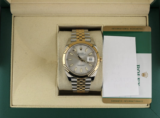 OHA 2018 Rolex Datejust 126333 Silver Dial TT 18kt Jubilee With Papers 41mm