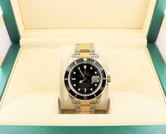 1991 Rolex Submariner 16613 Black Dial TT 18kt Oyster No Papers 40mm