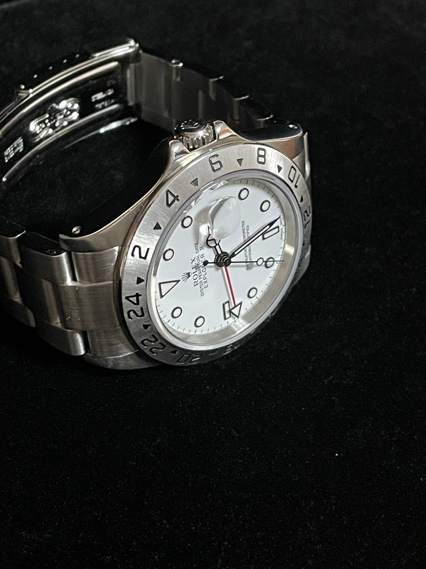 2001 Rolex Explorer II 16570 SEL White Polar Dial SS Oyster No Papers 40mm