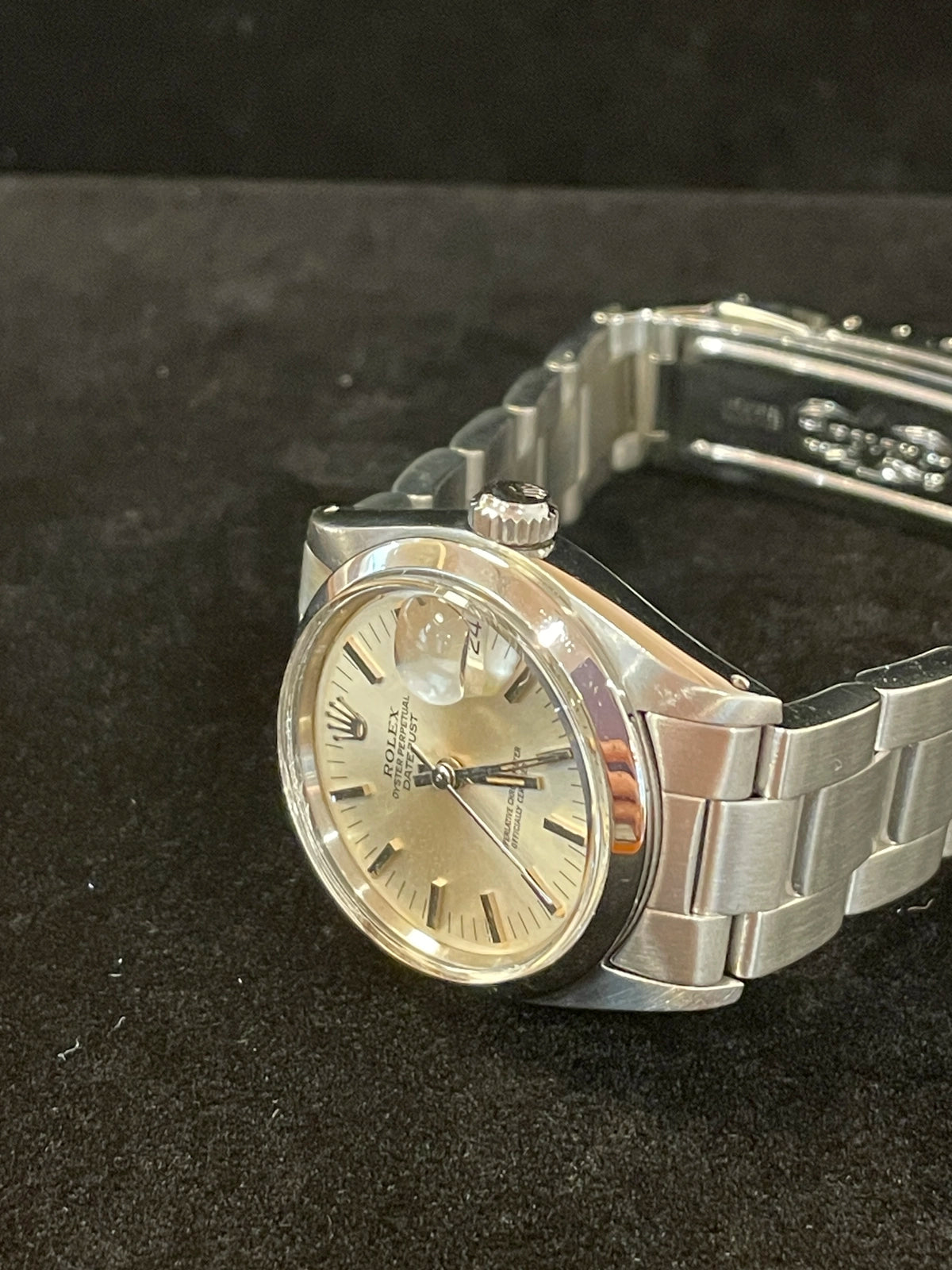 1979 Rolex Midsize Datejust 6824 Silver Stick Dial SS Oyster No Papers 31mm