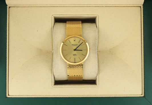 1976 Rolex Cellini 4309 Champagne Dial 18kt Gold Mesh Bracelet No Papers 32mm