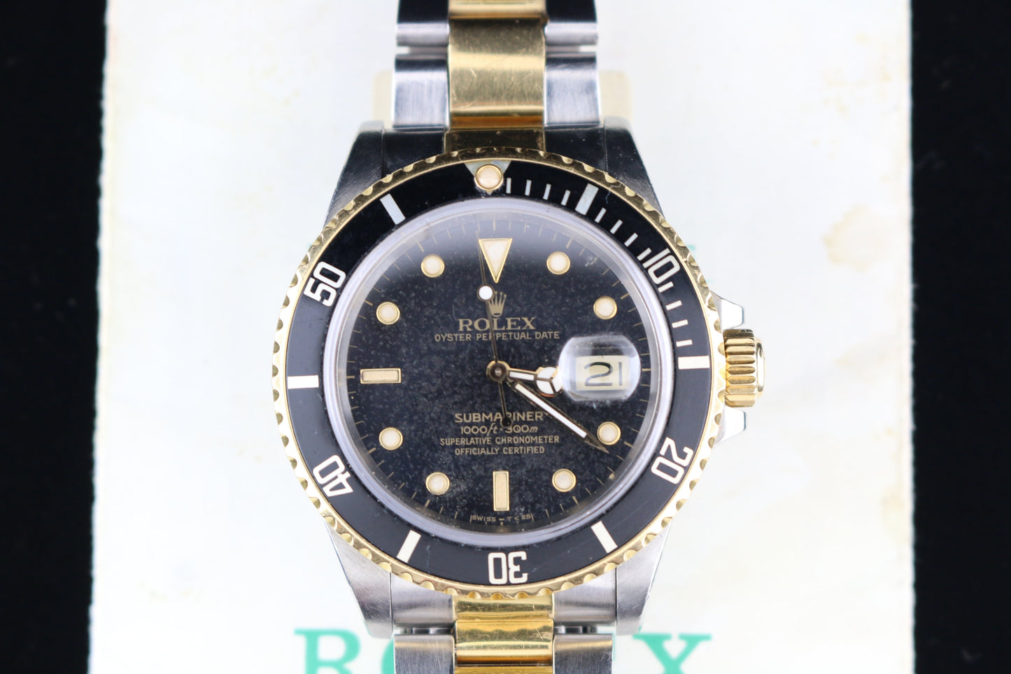 1987 Rolex Submariner 16803 Black Dial Two Tone Oyster With Papers 40mm
