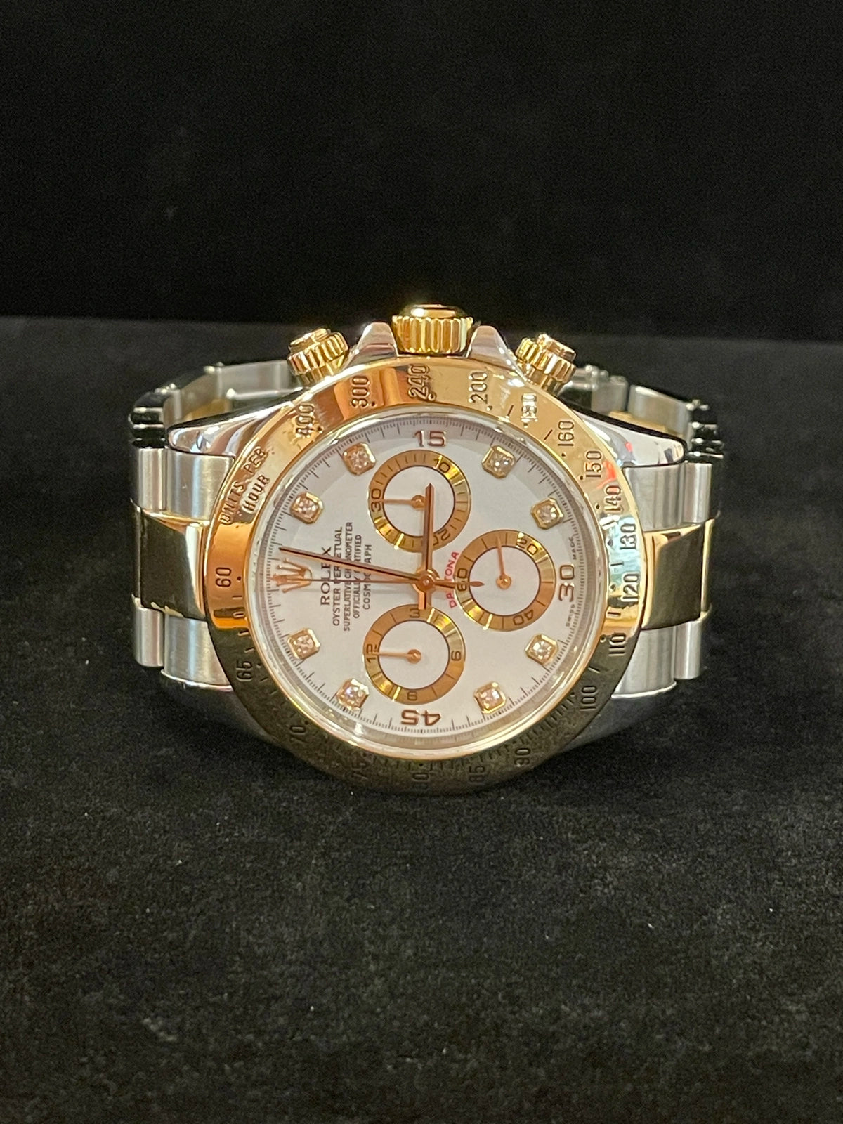 2001 Rolex Daytona 116523 White Diamond Dial TT 18kt Oyster No Papers 40mm