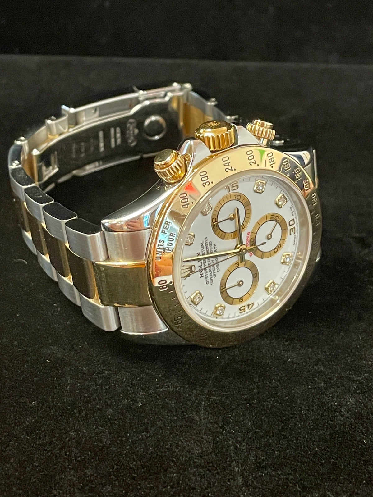 2001 Rolex Daytona 116523 White Diamond Dial TT 18kt Oyster No Papers 40mm