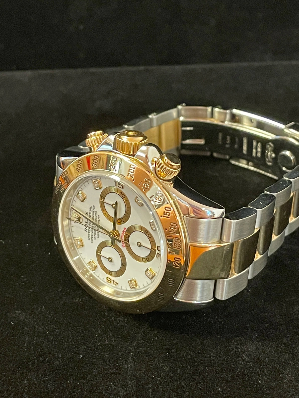 2001 Rolex Daytona 116523 White Diamond Dial TT 18kt Oyster No Papers 40mm