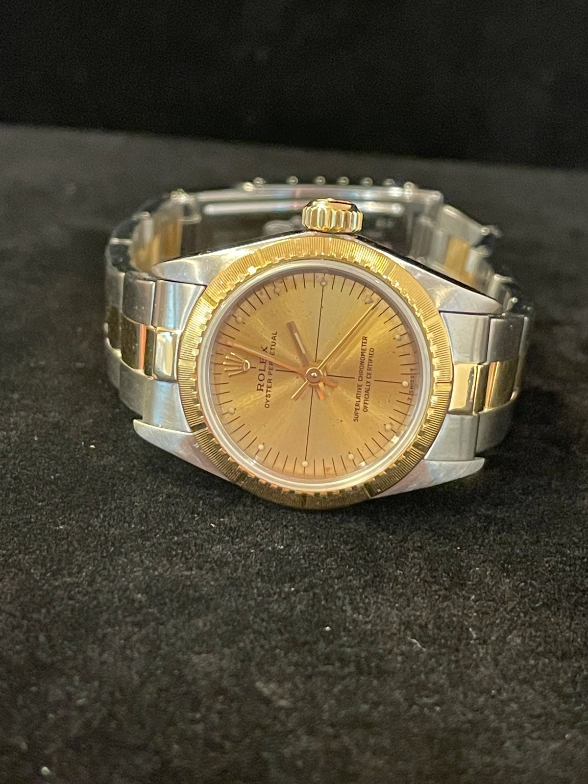 1990 Rolex Ladies Oyster Perpetual 67234 Champagne Dial TT Oyster No Papers 26mm