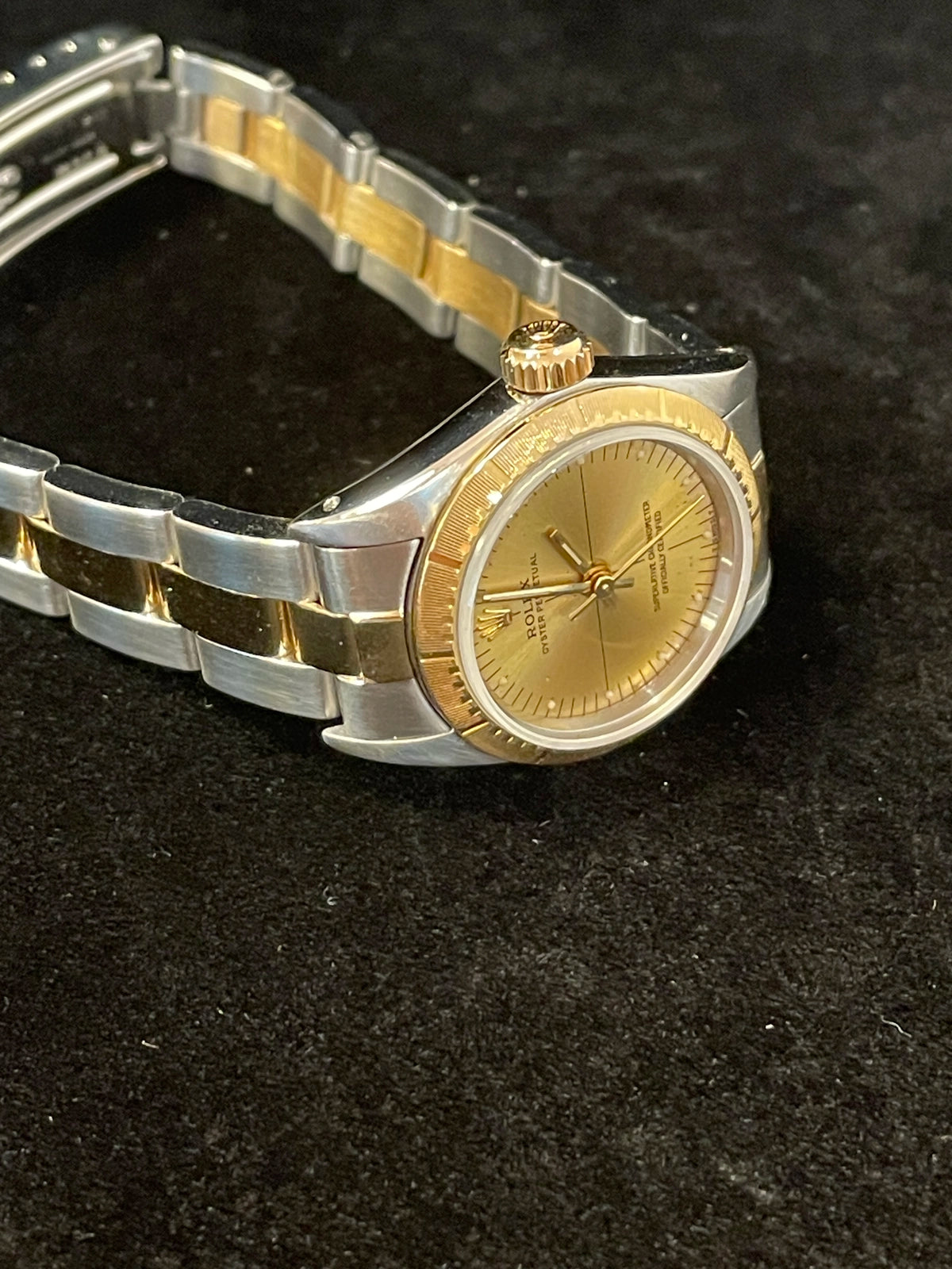 1990 Rolex Ladies Oyster Perpetual 67234 Champagne Dial TT Oyster No Papers 26mm