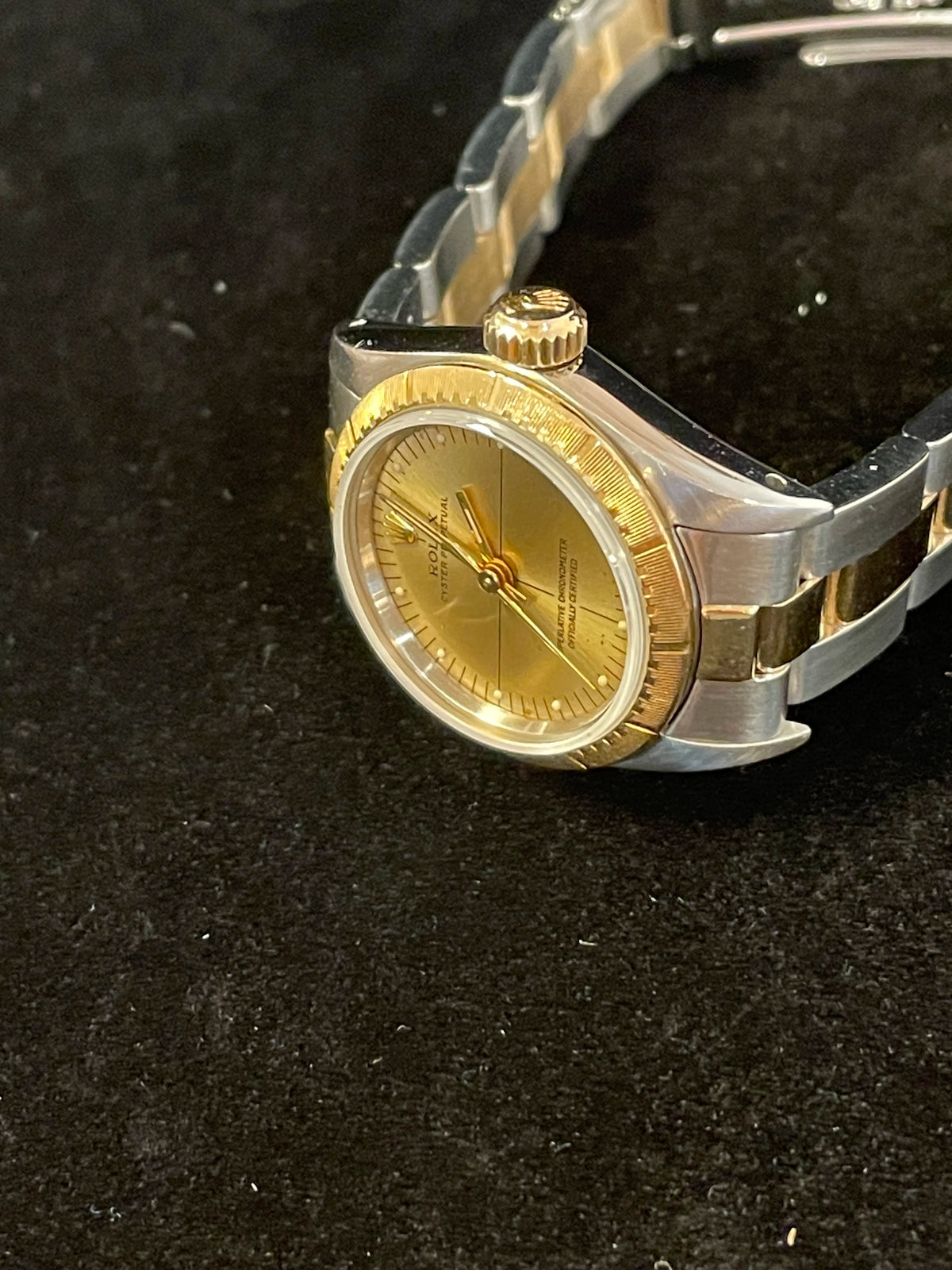 1990 Rolex Ladies Oyster Perpetual 67234 Champagne Dial TT Oyster No Papers 26mm