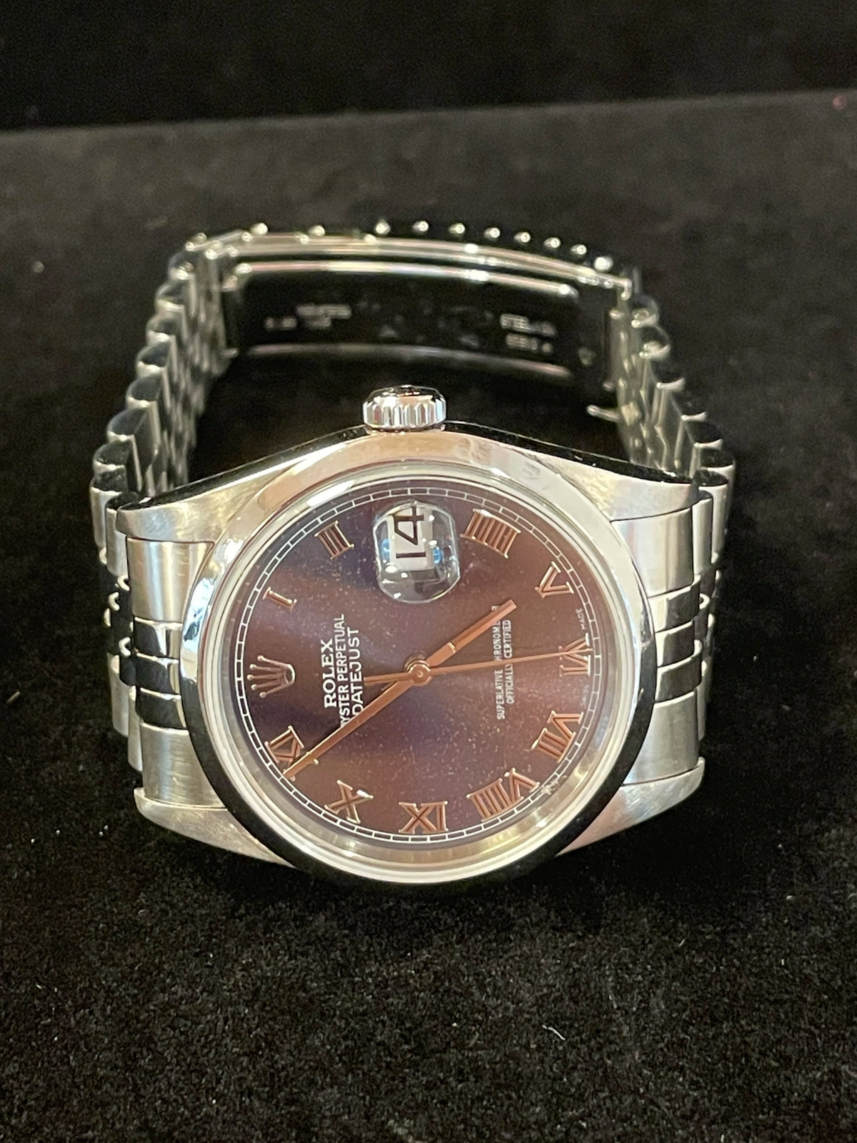 1989 Rolex Datejust 16234 Blue Purple Galaxy Patina Dial SS Jubilee 36mm