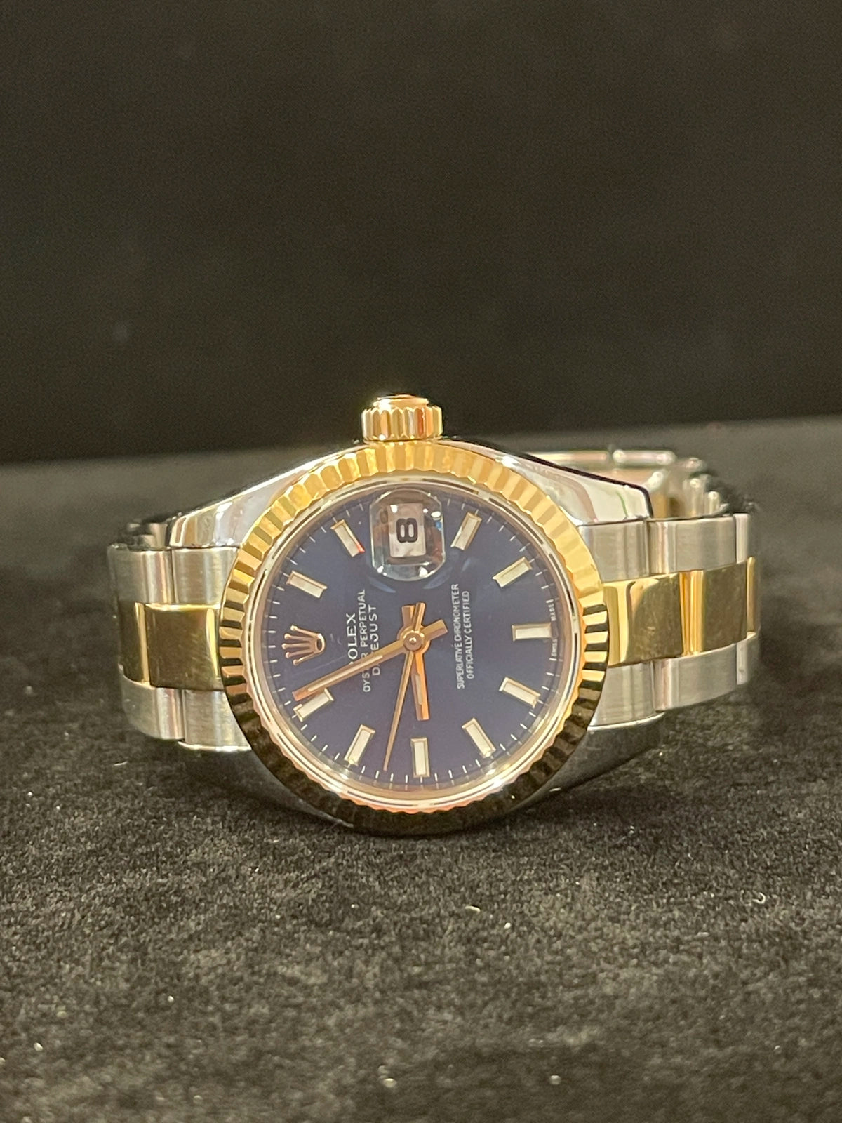2006 Rolex Ladies Datejust 179173 Blue Stick Dial TT Oyster With Papers 26mm