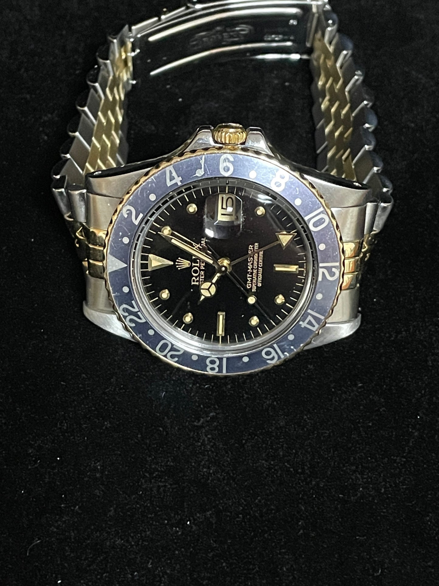 1981 Rolex GMT-Master 16753 Black Nipple Dial TT 18kt Jubilee No Papers 40mm