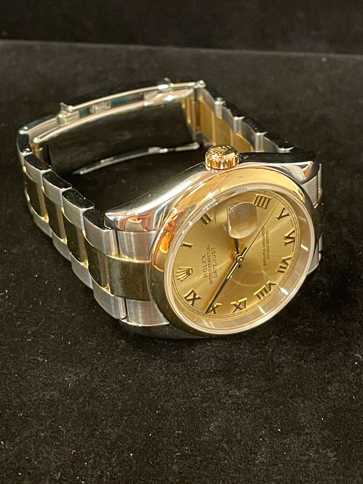 2004 Rolex Datejus 116203 Champagne Roman Dial TT Oyster No Papers 36mm