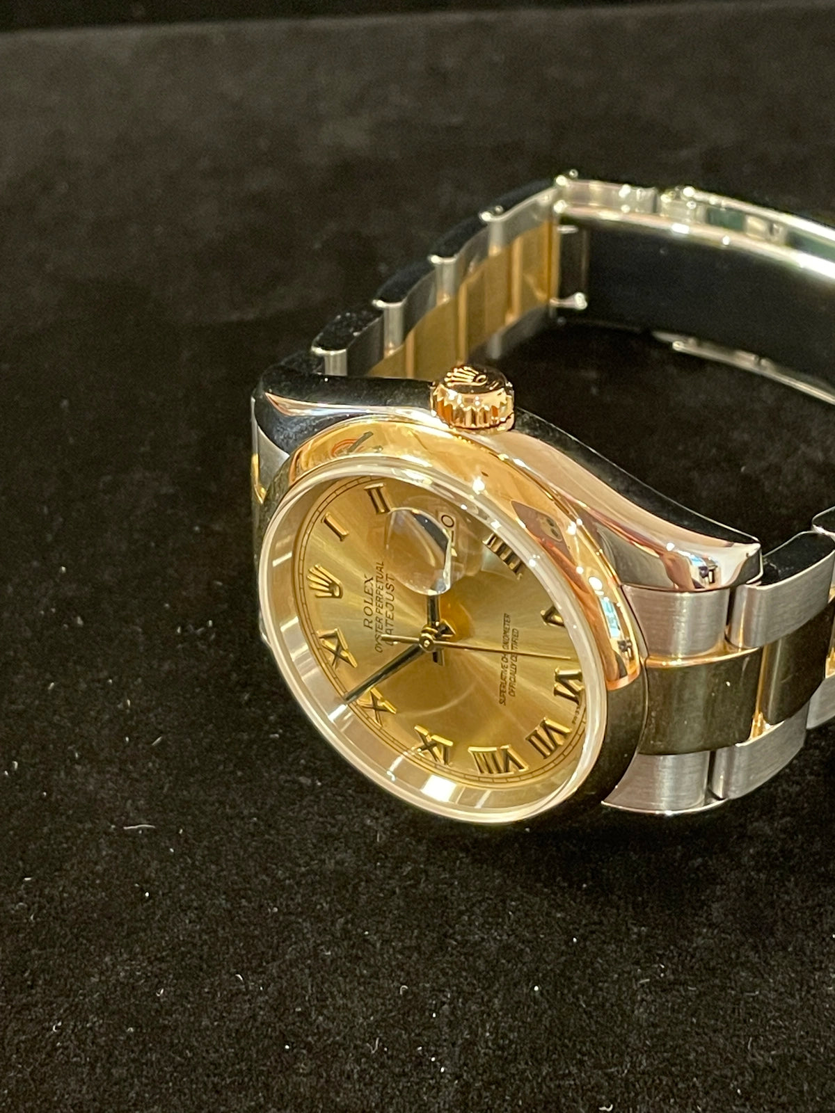 2004 Rolex Datejus 116203 Champagne Roman Dial TT Oyster No Papers 36mm