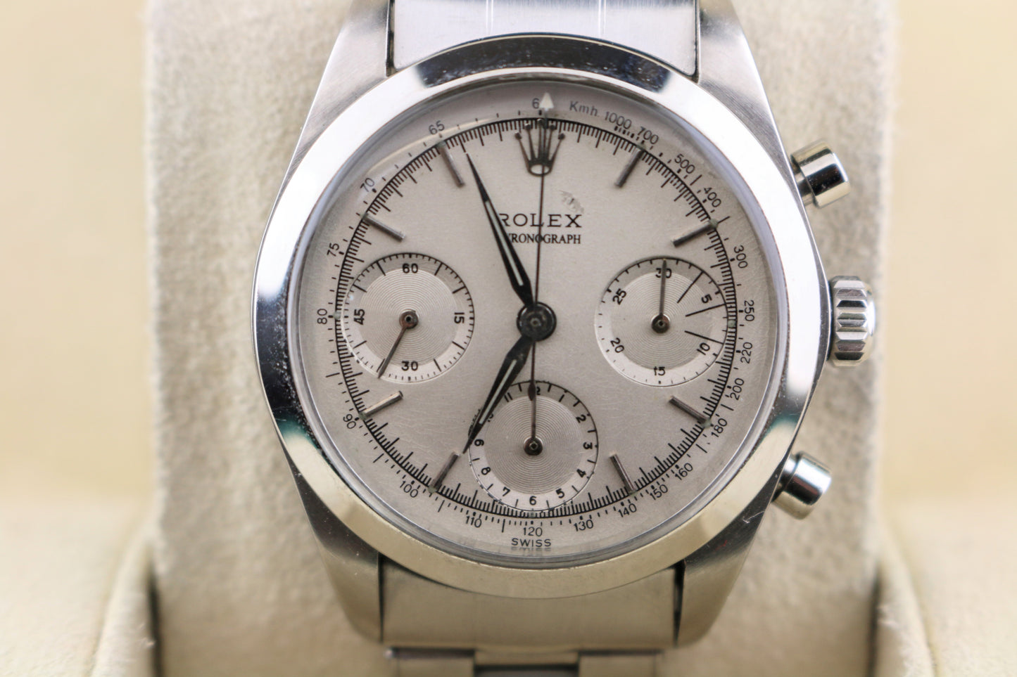 1958 Rolex PreDaytona 6234 Silver Dial SS Rivet Brevete No Papers 36mm