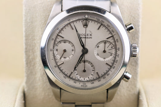 1958 Rolex PreDaytona 6234 Silver Dial SS Rivet Brevete No Papers 36mm