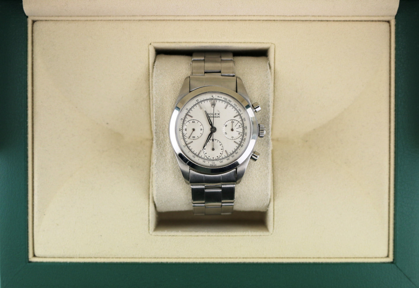 1958 Rolex PreDaytona 6234 Silver Dial SS Rivet Brevete No Papers 36mm