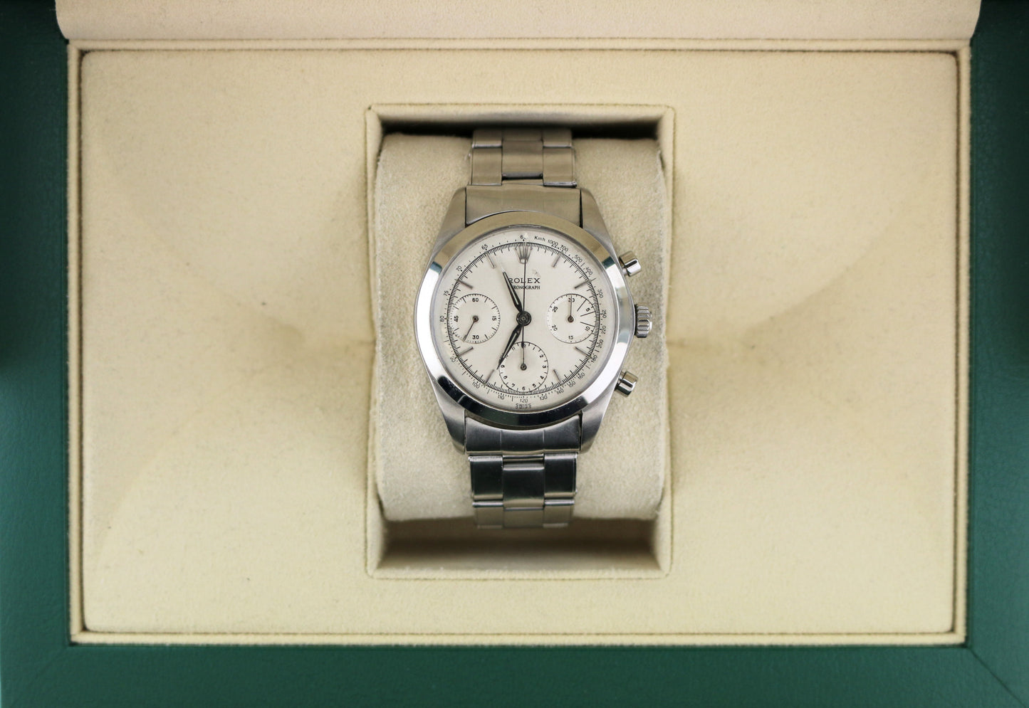 1958 Rolex PreDaytona 6234 Silver Dial SS Rivet Brevete No Papers 36mm