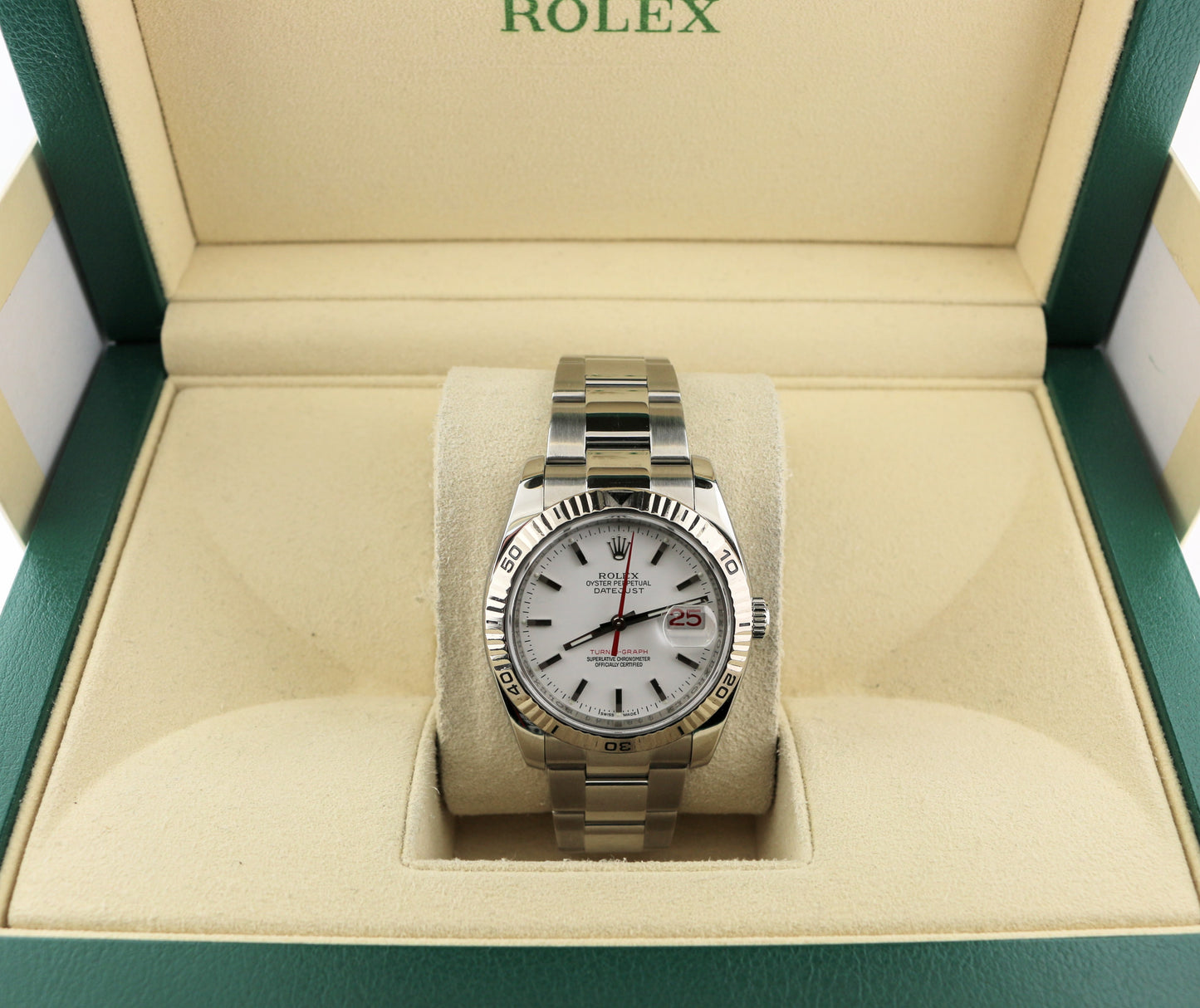 2006 Rolex Datejust Turnograph 116264 White Dial SS Oyster No Papers 36mm