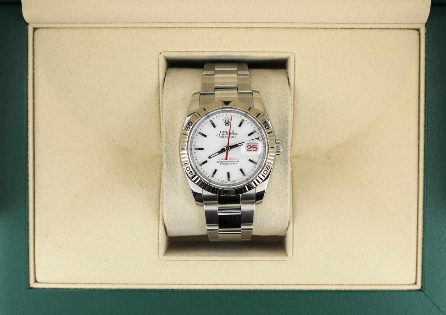 2006 Rolex Datejust Turnograph 116264 White Dial SS Oyster No Papers 36mm