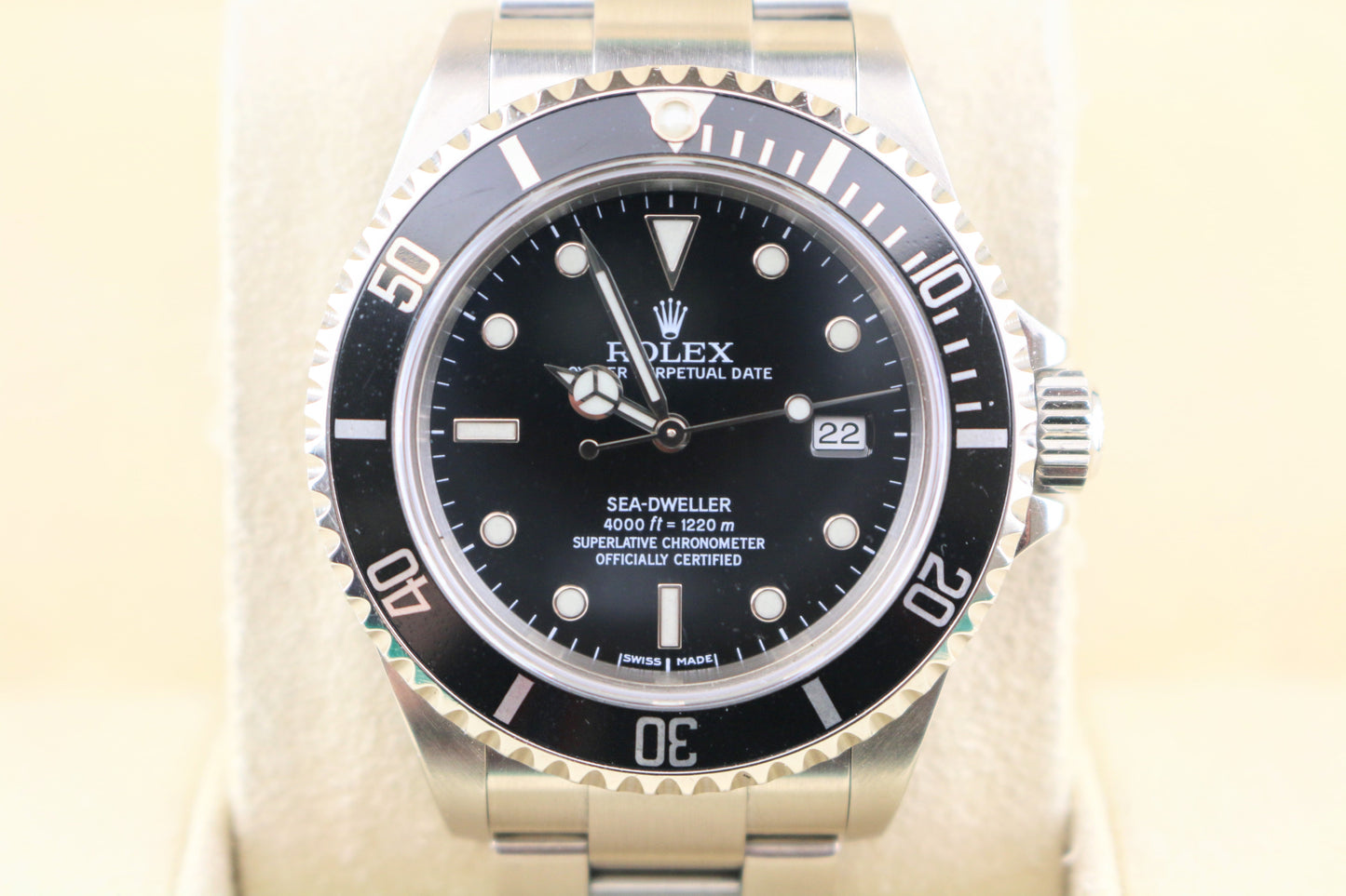 2000 Rolex Sea-Dweller 16600 Black Dial SS Oyster With Papers 40mm
