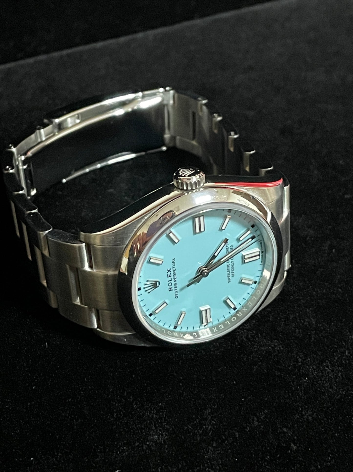 2021 Rolex Oyster Perpetual 126000 Tiffany Dial SS Oyster With Papers 36mm