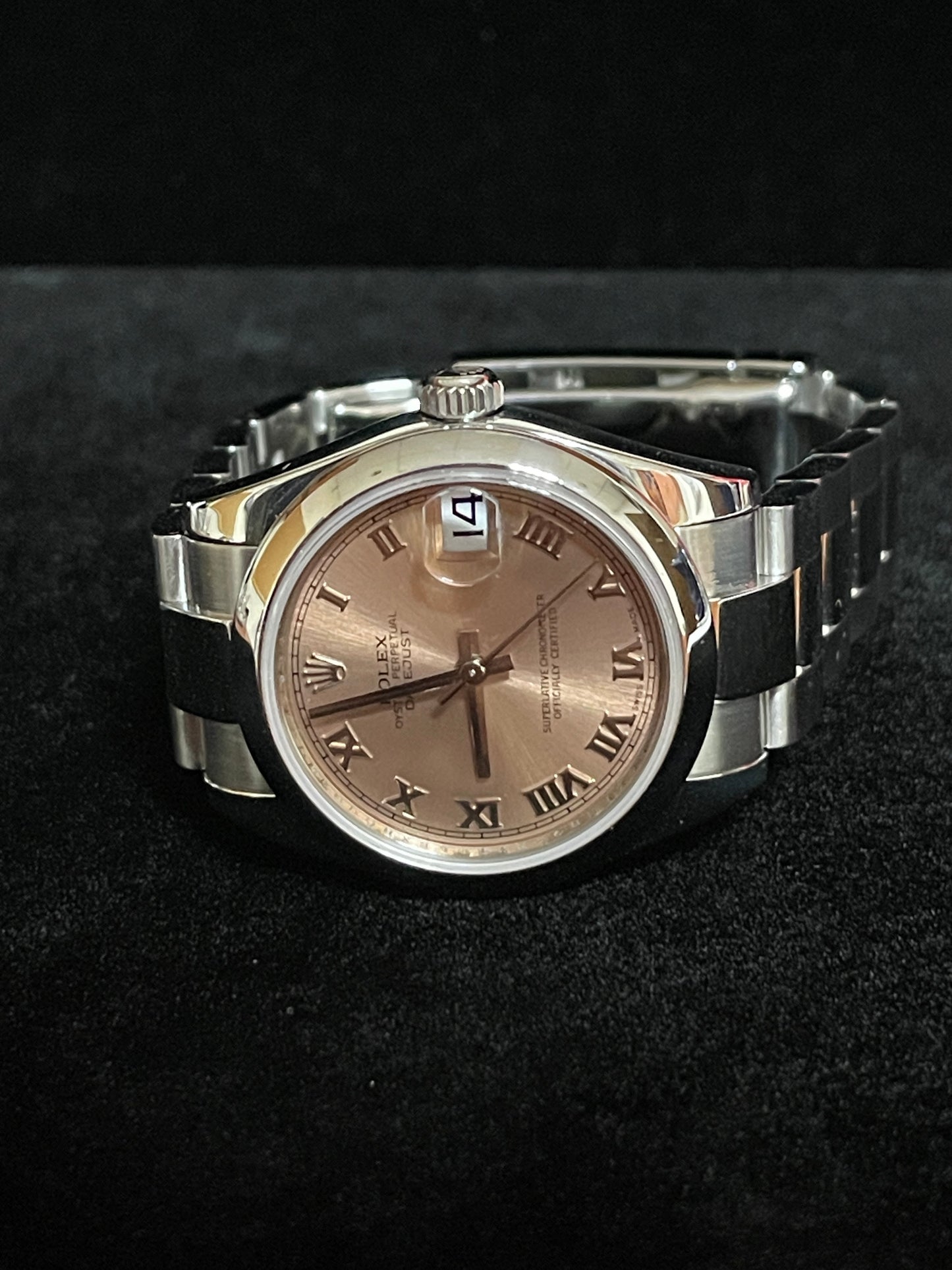 2012 Rolex Midsize Datejust 178240 Pink Roman Dial SS Oyster With Papers 31mm