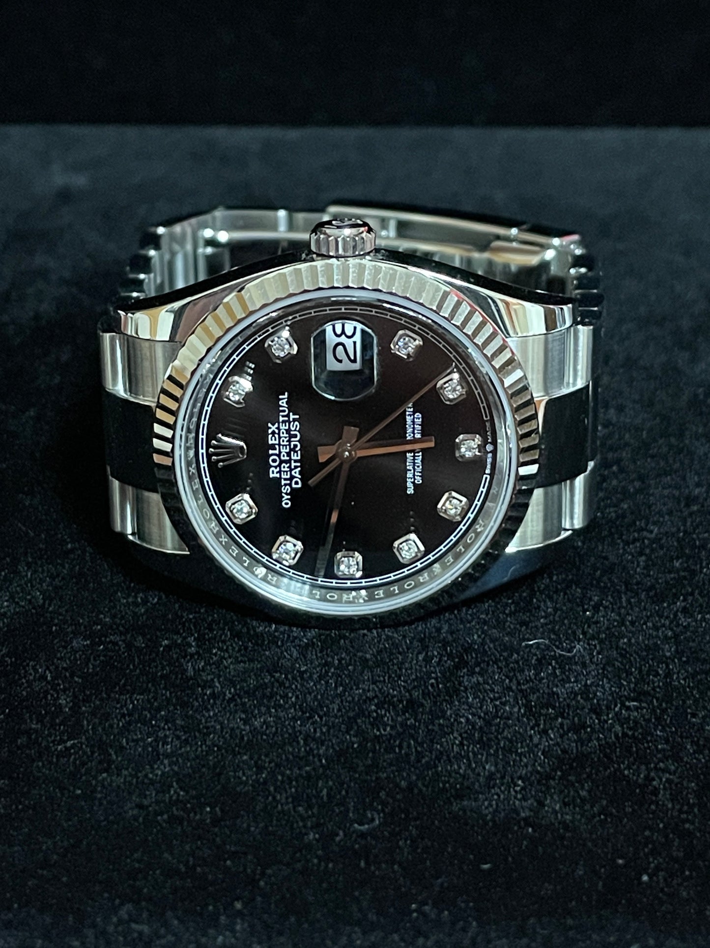 2020 Rolex Datejust 126234 Black Diamond Dial SS Oyster With Papers 36mm