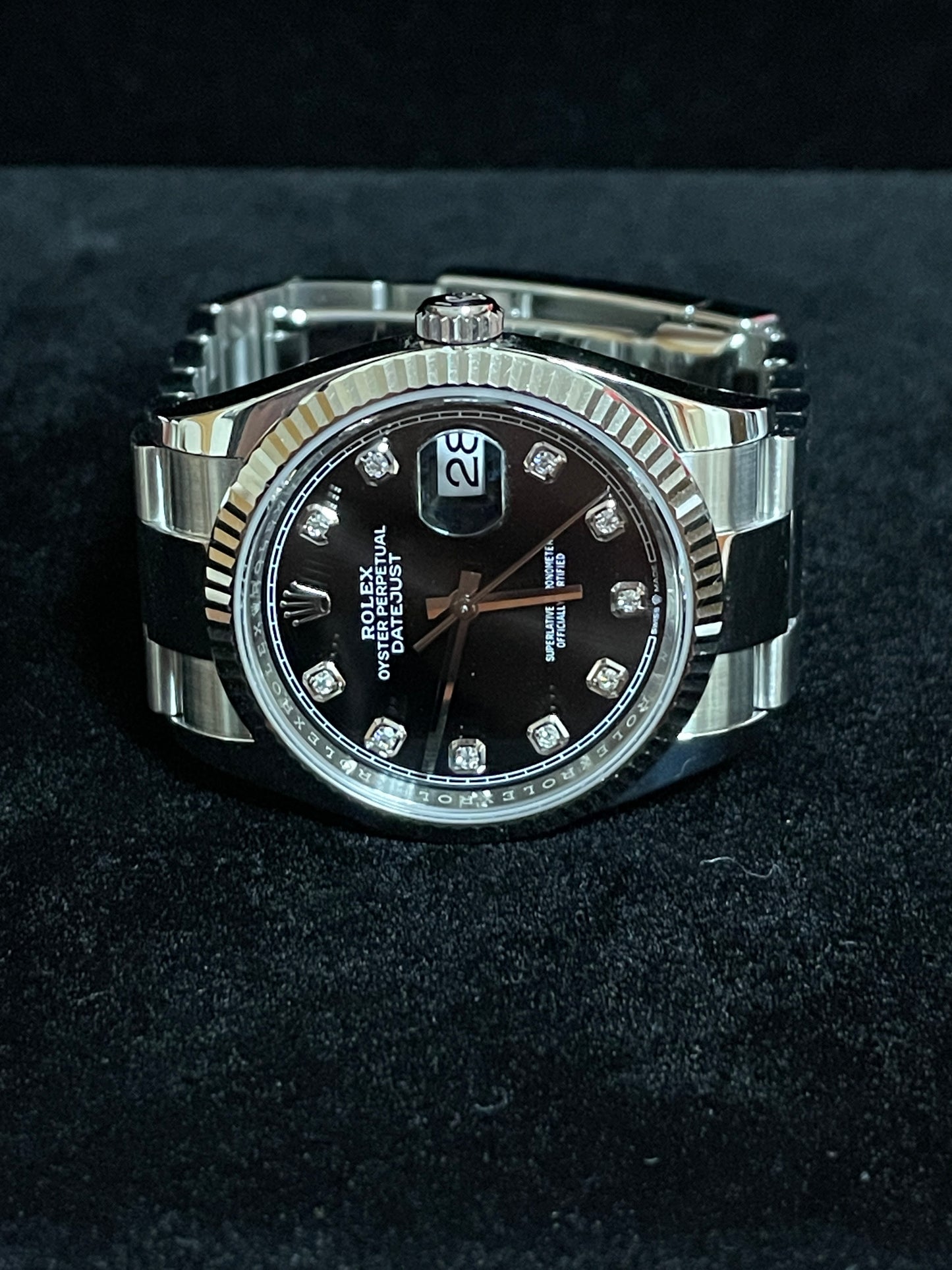 2020 Rolex Datejust 126234 Black Diamond Dial SS Oyster With Papers 36mm