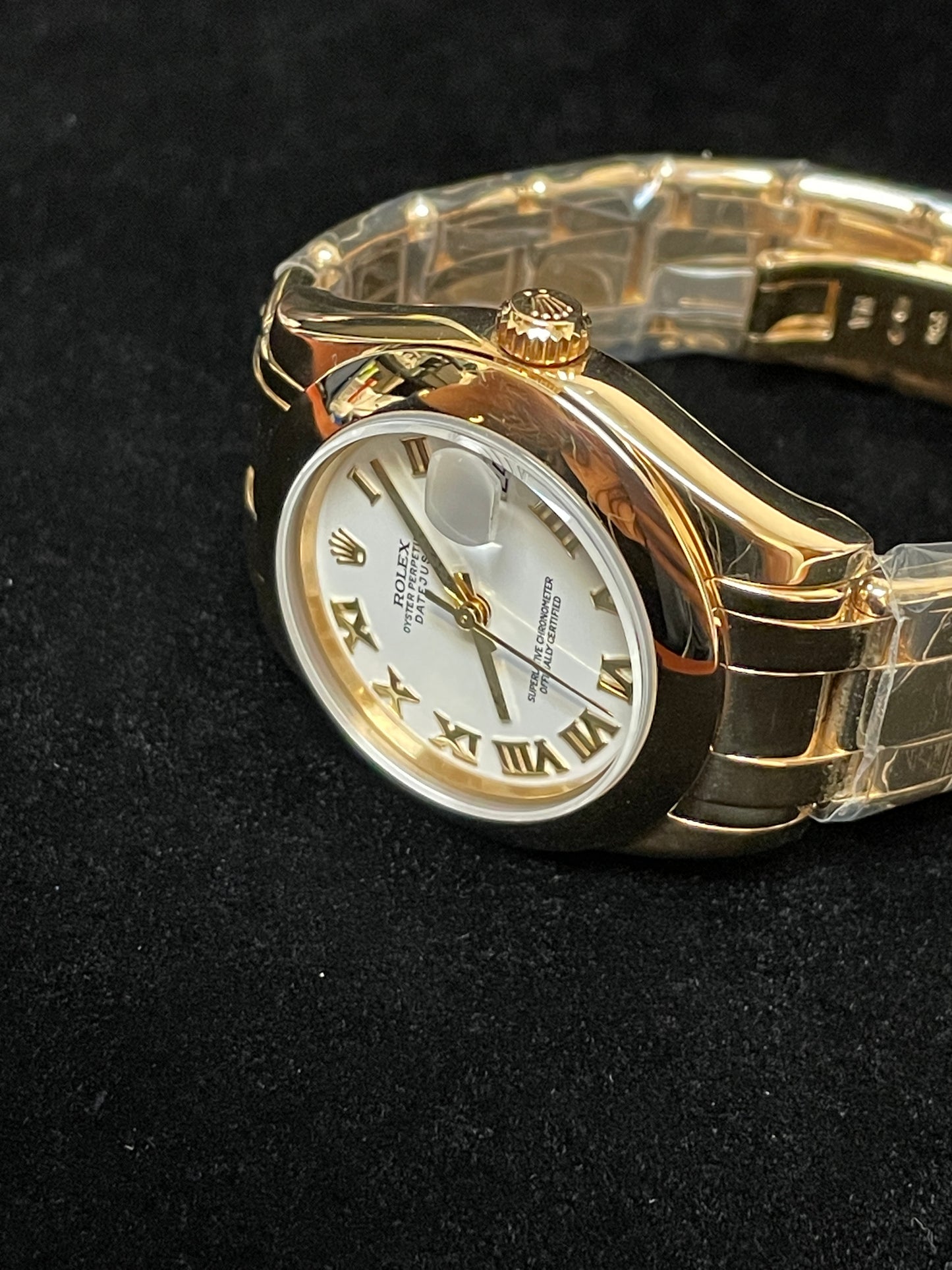 2006 Rolex Datejust Pearlmaster 81208 White Roman Dial Solid 18kt No Papers 34mm