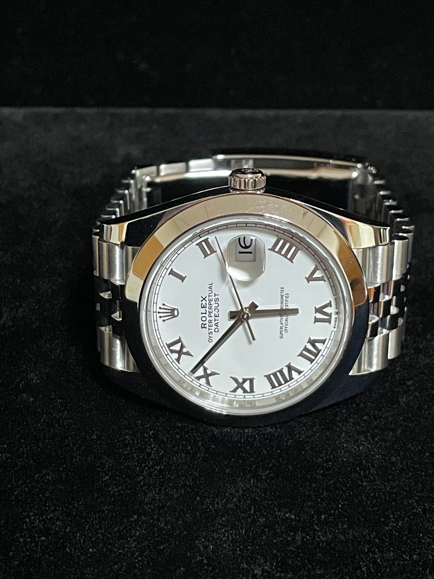 2019 Rolex Datejust 126300 White Roman Dial SS Jubilee WIth Papers 41mm