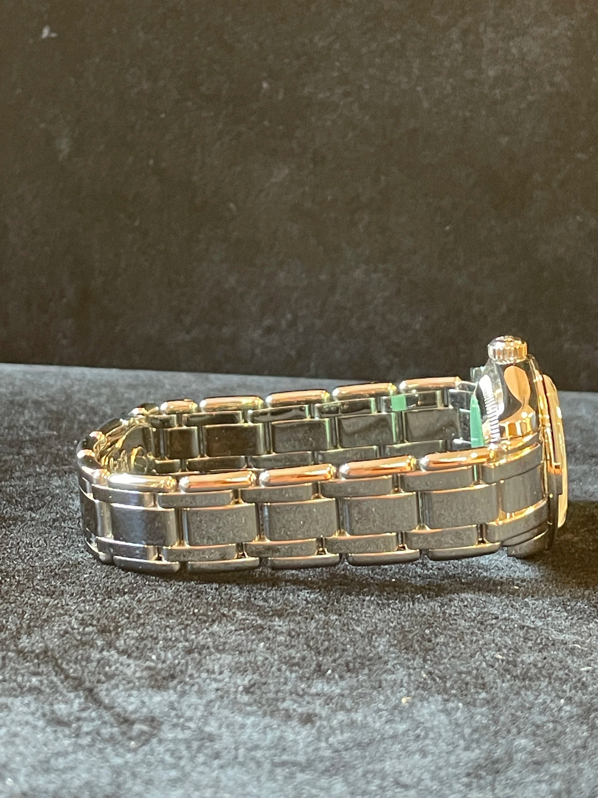 1995 Rolex Ladies Pearlmaster 69329 Pink Roman Dial Diamond Bezel 18kt WG 29mm