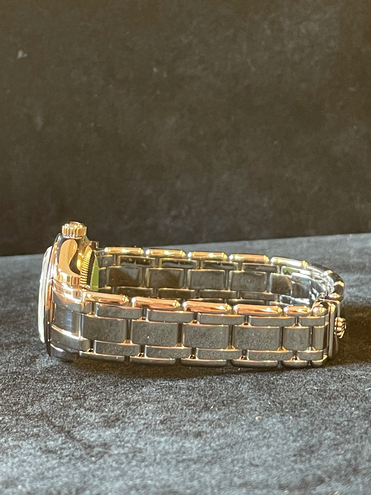 1995 Rolex Ladies Pearlmaster 69329 Pink Roman Dial Diamond Bezel 18kt WG 29mm